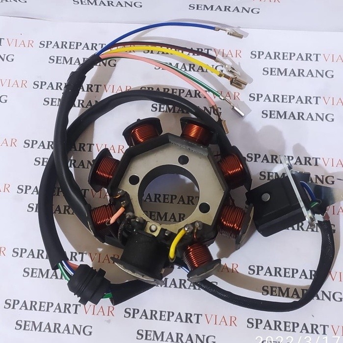 Spul 8 pole jialing  motor roda tiga Appktm kaisar 150Cc non Radiator Viar spul 8 pole AC tossa herc