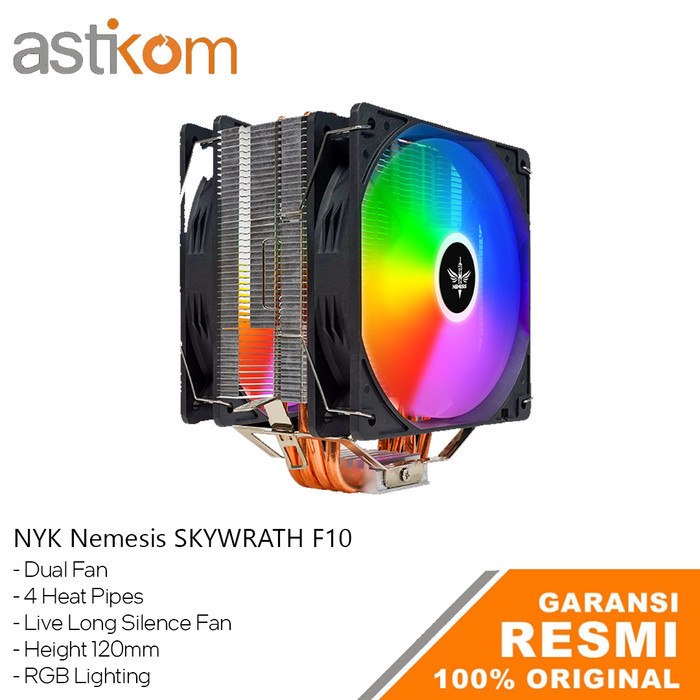 NYK Nemesis Fan Processor CPU Air Cooler Dual Fan F10 Skywrath RGB Static