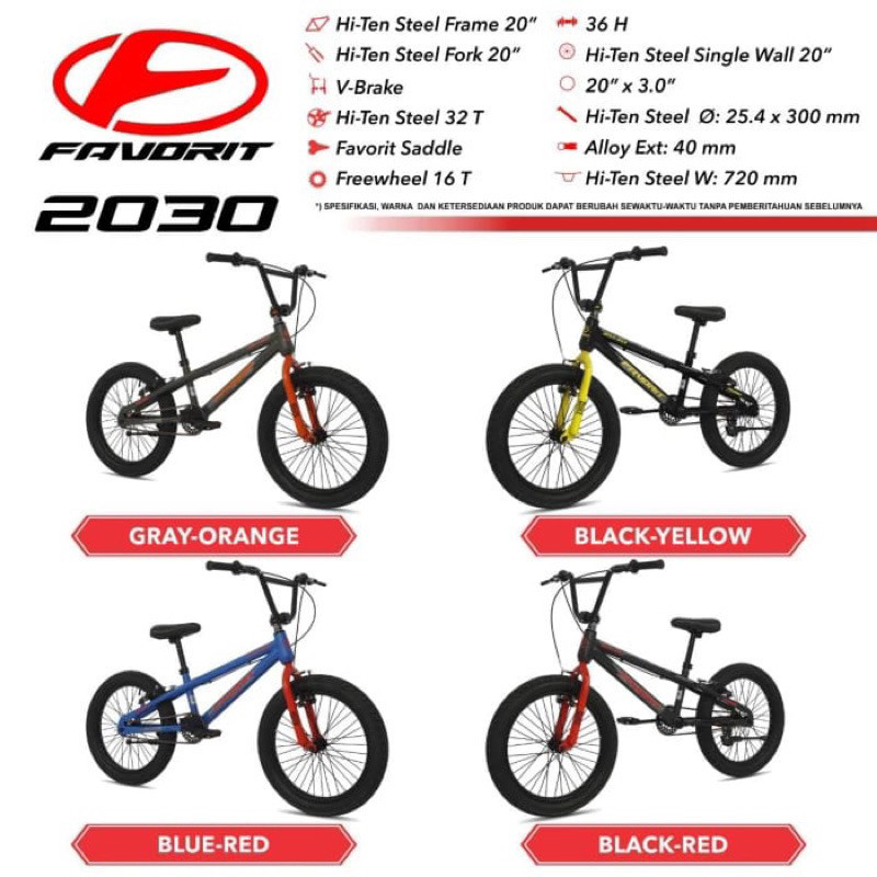 Sepeda BMX 20 Favorit 2030 Ban 3.0