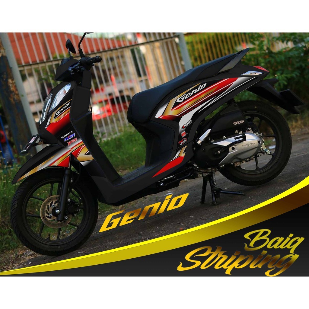 STRIPING GENIO KONTES - stiker motor - HONDA GENIO Grafis simple-
