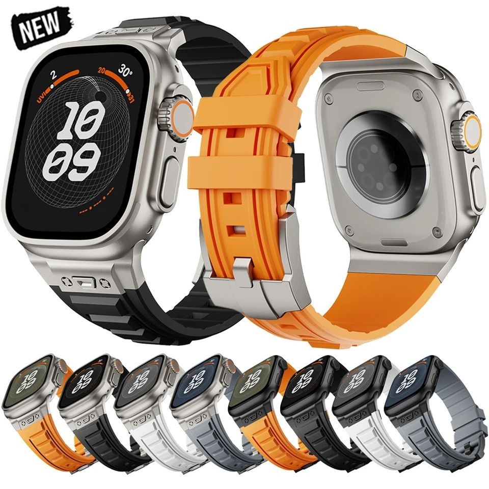 Apple watch Strap ULTRA series 1 2 3 4 5 6 7 8 9 10 11 stainless steel Silicone Tactical High Qualit