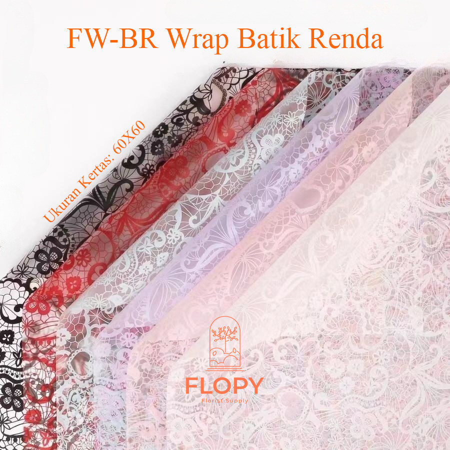 

[5 lembar] Batik Renda Cellophane Wrap Flower / Kertas Bunga -FWBR-Batik Renda