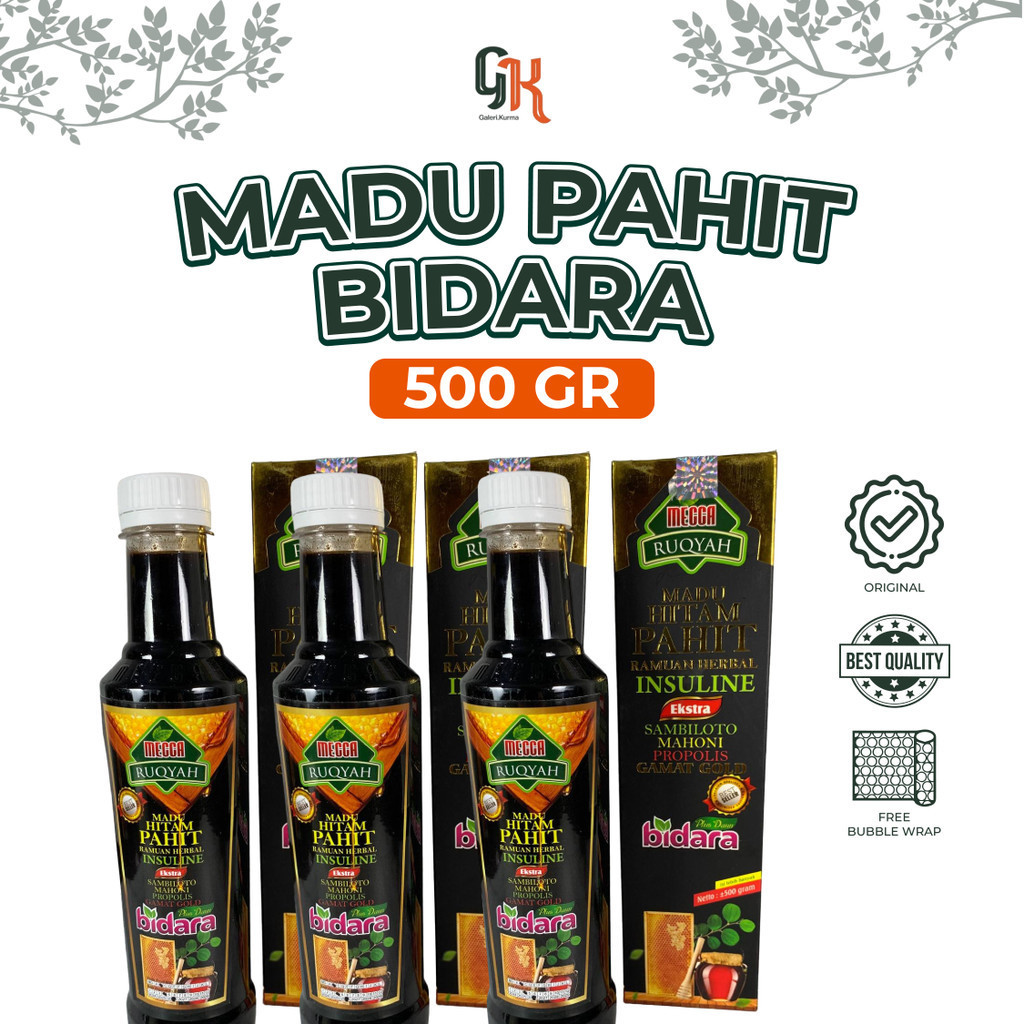 

Madu Hitam Pahit / Madu Hitam Pahit Bidara 500gr / Madu Hitam Pahit Insuline Propolis Habbatusauda 500gr