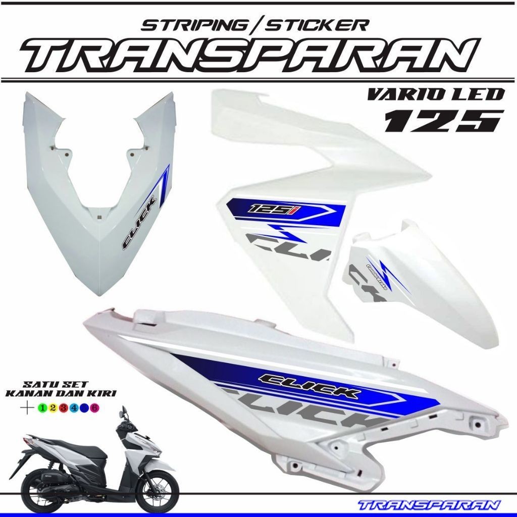 VARIASI STRIPING CLICK VARIO LED 125 FI / STRIPING VARIO TRANSFARAN STIKER TRANSPARAN VARIO FI 125 V