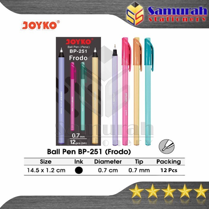 

Pulpen Joyko Frodo BP 251 / Ball Pen BP-251 Hitam 0.7 mm Ballpen BP251