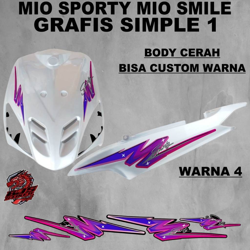 Stiker Striping Yamaha Mio Sporty / Mio Smile grafis simple 1 body cerah  - setiker stiker sticker l