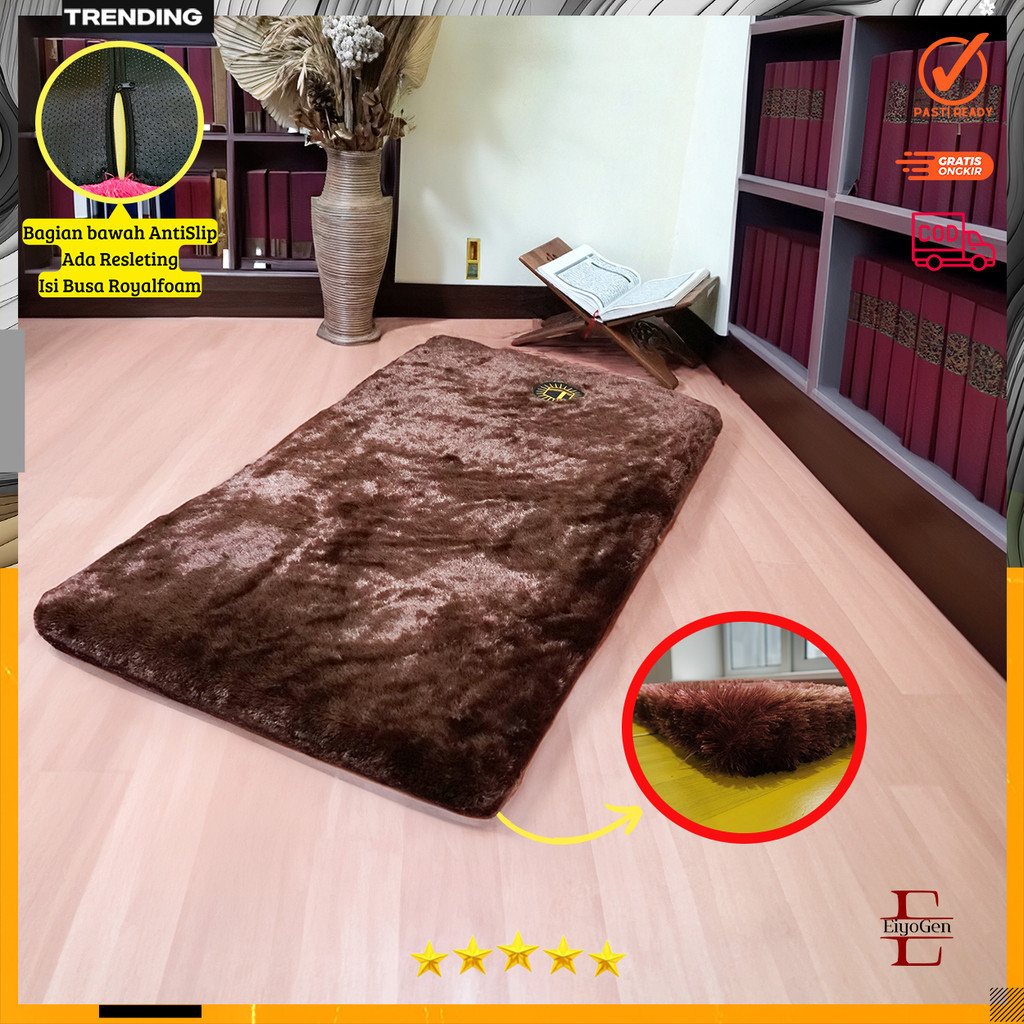 SAJADAH BULU RASFUR UKURAN 115X65X3,5CM ANTI SLIP