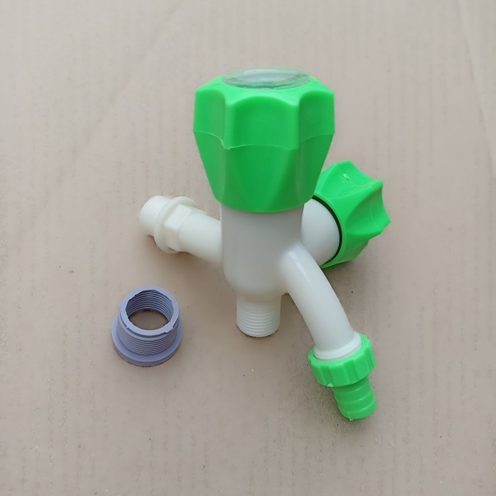 kran air tembok cabang 2 plastik keran double pvc