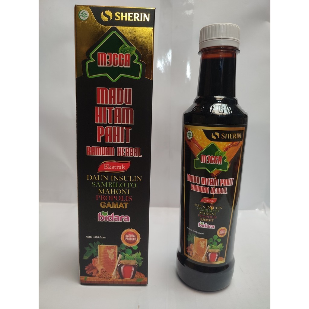 

Madu Hitam Pahit Gamat Gold MECCA 500gram Plus Daun Bidara Insulin Sambiloto dll