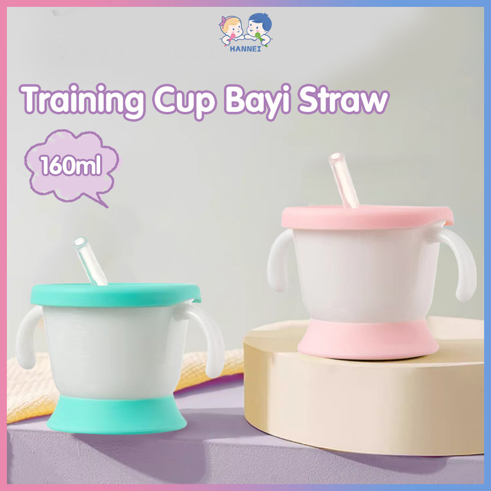 Hannei Training Cup Bayi Straw Training Mug Baby Gelas Minum Cangkir  Bayi Sedotan Anti Tumpah