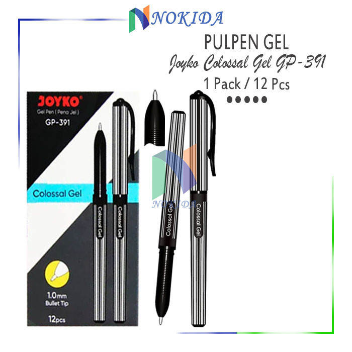 

Nokida Ballpoint Jel Joyko Colossal Gel GP-391 / Pulpen 1 Pak 1.0 Mm / Pena Alat Tulis Murah / Balpen Pen