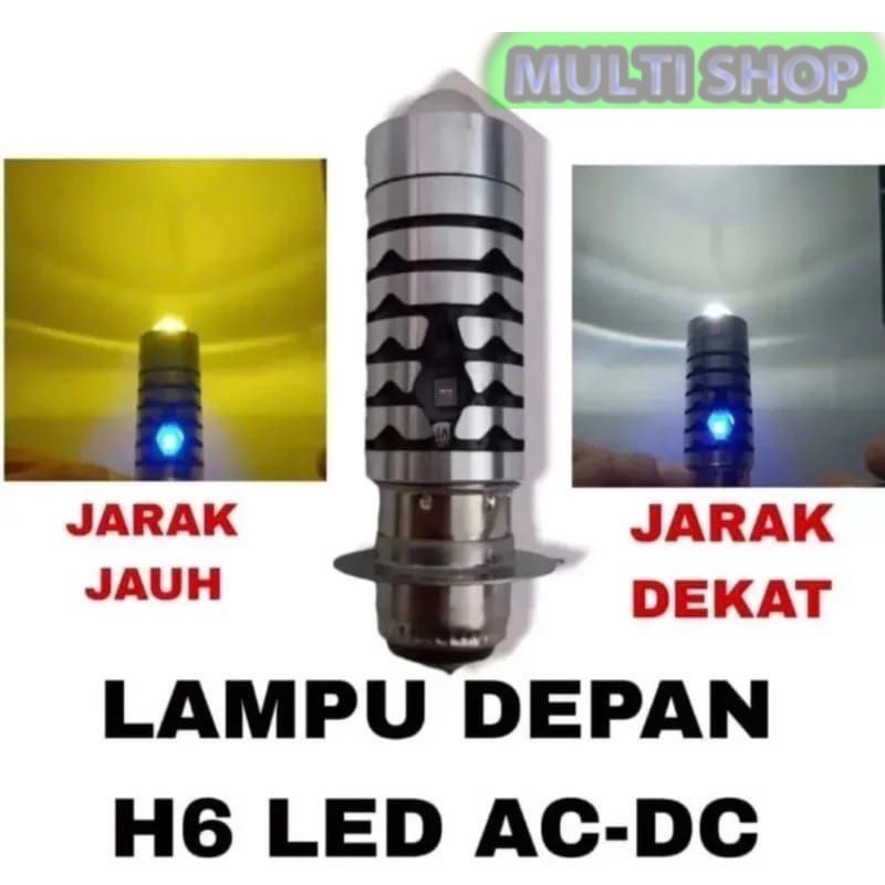 LAMPU UTAMA LED H6 LASER + SENJA BIRU - LAMPU DEPAN TIPE LASER DEKAT PUTIH JAUH KUNING - LAMPU UTAMA