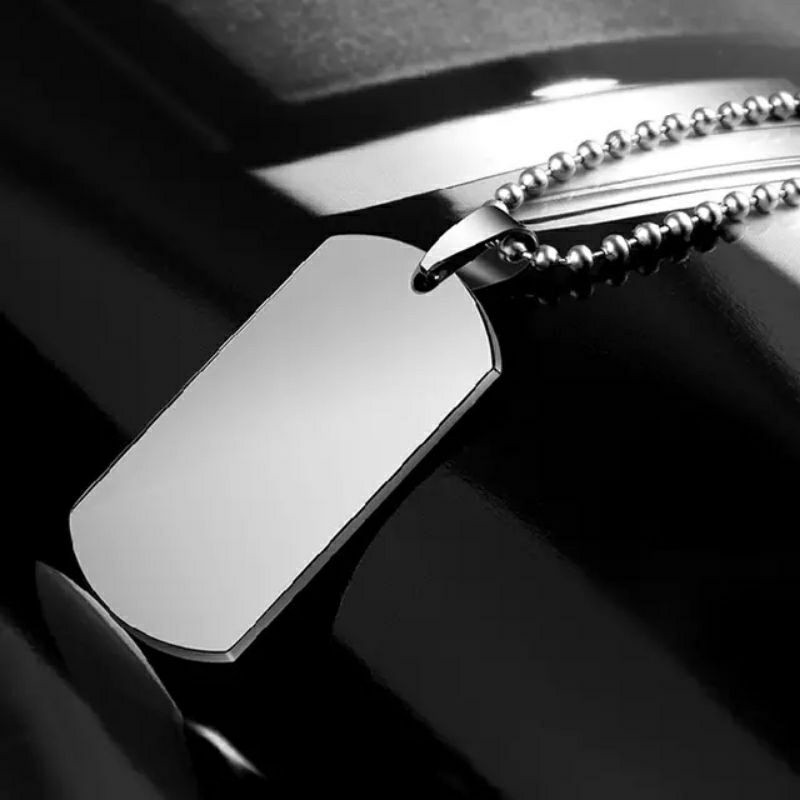 KALUNG TITANIUM PRIA RANTAI BIJI LADA LIONTIN FLAT MODEL ANGKATAN TITANIUM STAINLESS