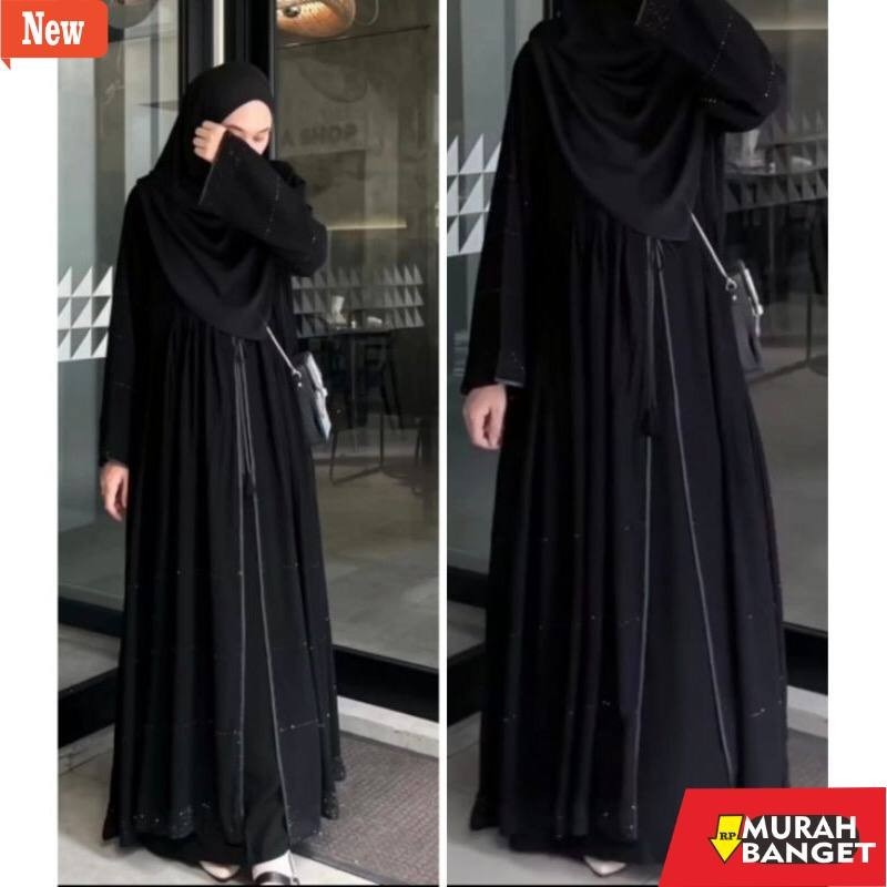 abaya shopee haul 2024 Abaya Hitam | Gamis Turkey Mewah