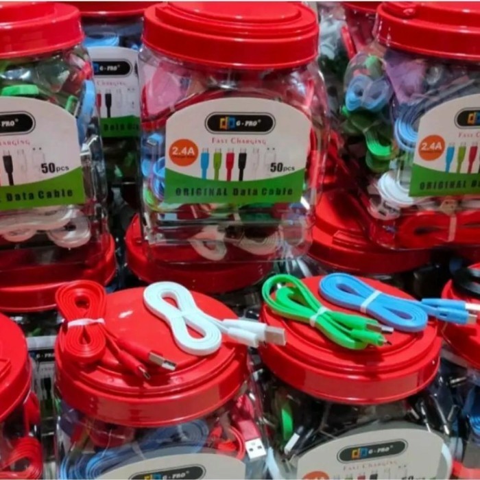 KABEL DATA MICRO DAN TYPE - C ( 1 TOPLES ) ISI 50 PCS - TYPE - C