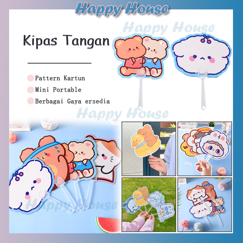 Kipas Tangan Aesthetic Cartoon Korean Style Karakter Lucu / Kipas Tangan Karakter Souvenir Kipas