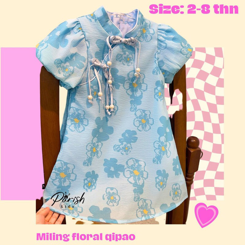 Miling floral qipao dress /Dress pesta anak perempuan