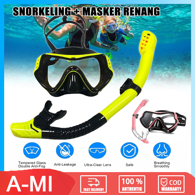 Perlengkapan Snorkeling Untuk Dewasa, Perlengkapan Snorkeling, Masker Renang Panorama Anti Kabut + P
