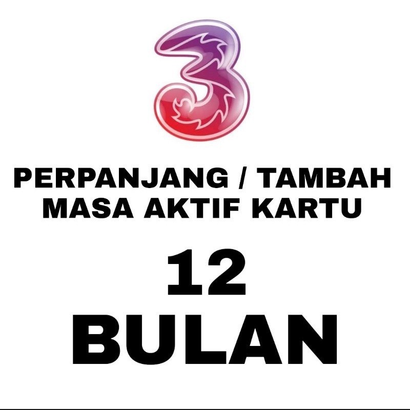 Perpanjang / Tambah Masa aktif Tri 1 tahun 12 bulan 1 bulan