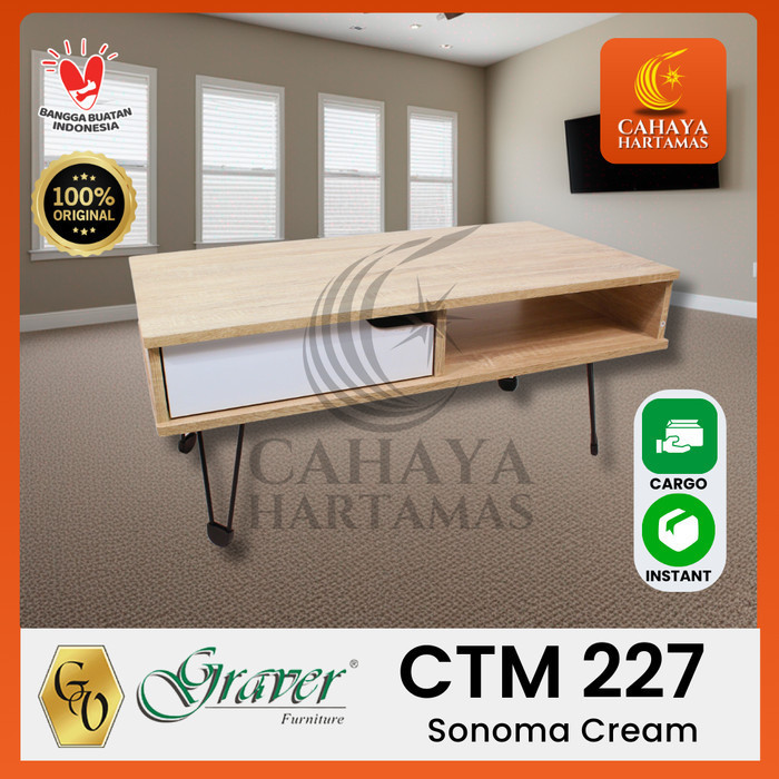 Meja tamu coffee table CTM 277 (Sonoma Oak-White) INSTANT/CARGO