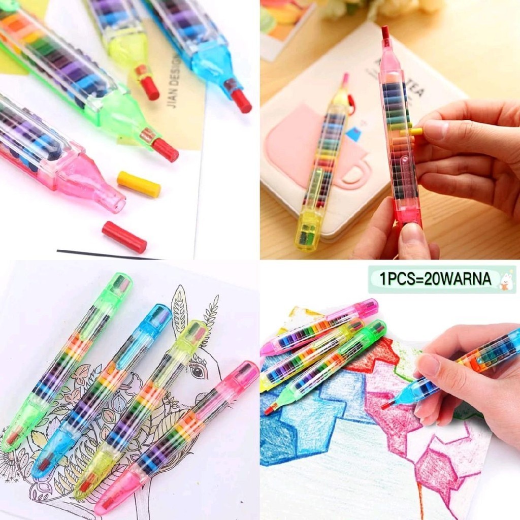 

(isi 20 warna susun) pensil warna susun isi 20 crayon swt warna lucu