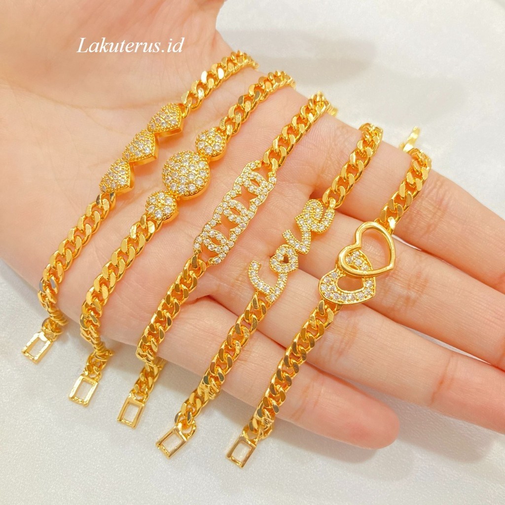 Gelang Anak Rantai Perhiasan Lapis Emas Gelang Tangan Macam Model