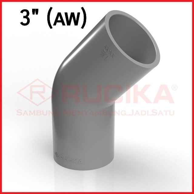 Keni 45 derajat 3" inch AW RUCIKA Elbow Knee Kenie L Knie 45 x 3 inch