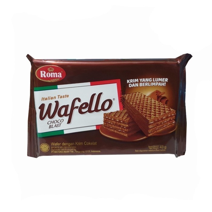 

Wafello Wafer Choco Blast 43g Isi 10pcs Cemilan Murah dan Enak