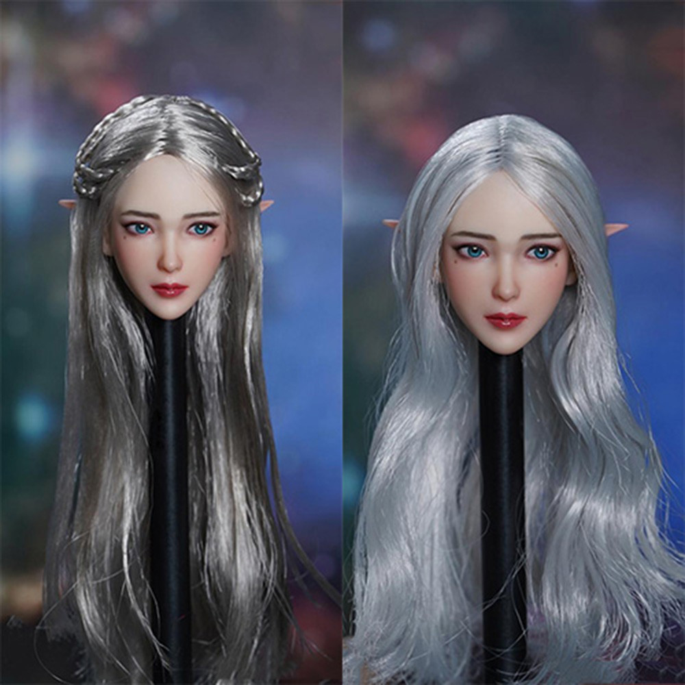 In Stock SUPER DUCK SDH038 1/6 Scale Beauty Elf Head Sculpture Long ears 12" Pale PH TBLeague Action
