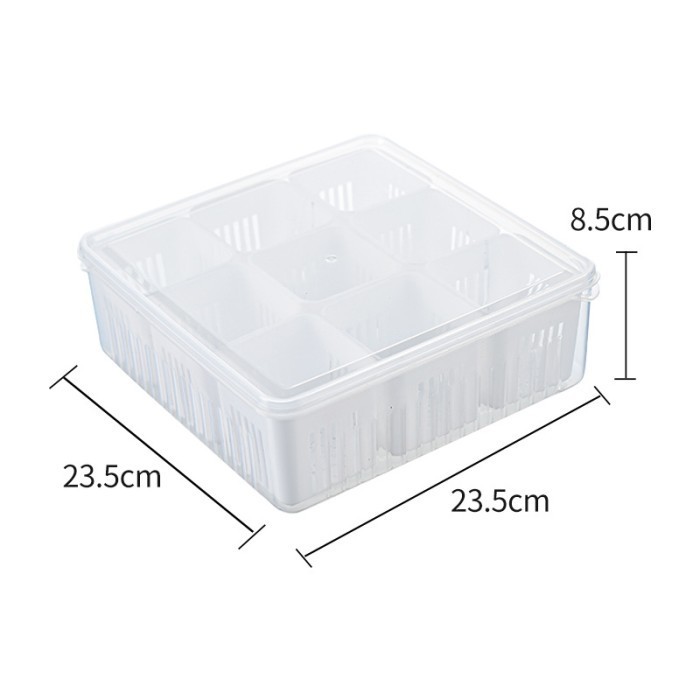 kotak sekat saringan penyimpan makanan kulkas freezer food storage container plastik pp5 food grade 