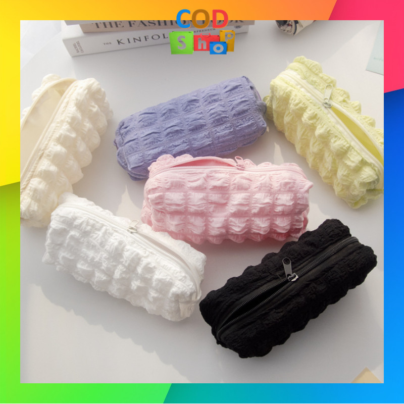 

COD - S6298 Tempat Pensil Puffy Aesthetic / Aesthetic Crinkled Fufu Pouch