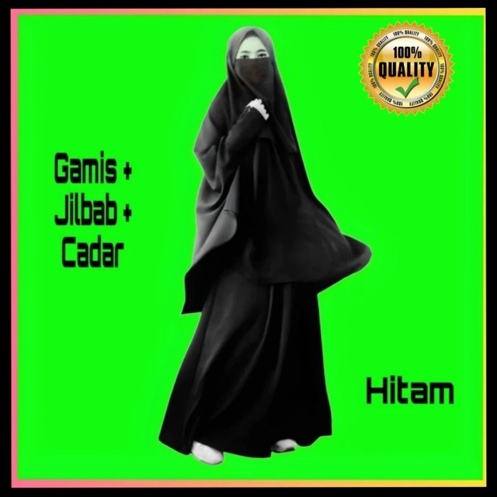 promo ✨ -baju muslim nita gamis syari syari'i cadar busui ramh maxi hitam - Hitam, Fit M to XXL