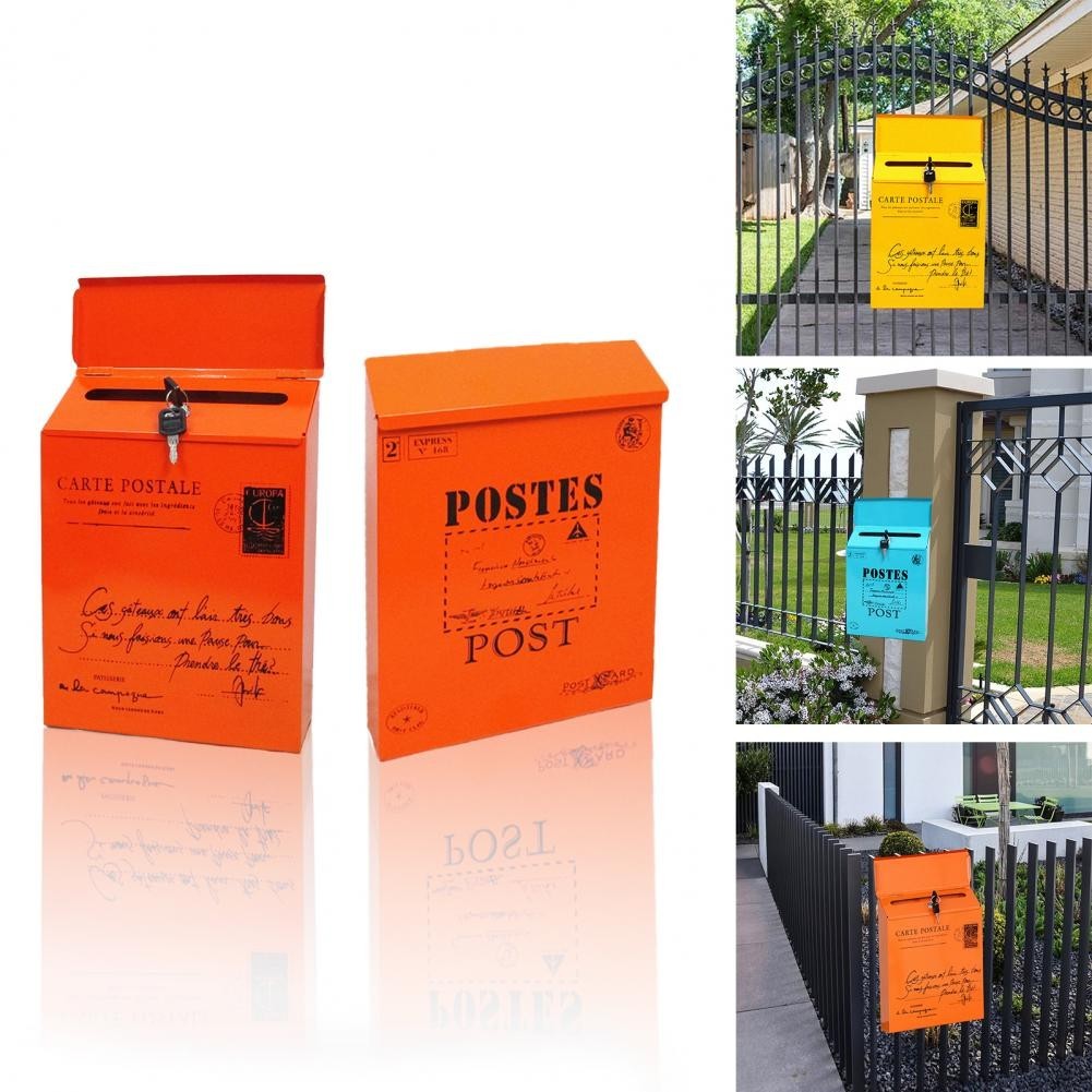 

Secure Suggestion Box Rustic Style Wall Mounted Mailbox with Locking Secure Vibrant Color Workplace for American for Suggestions
