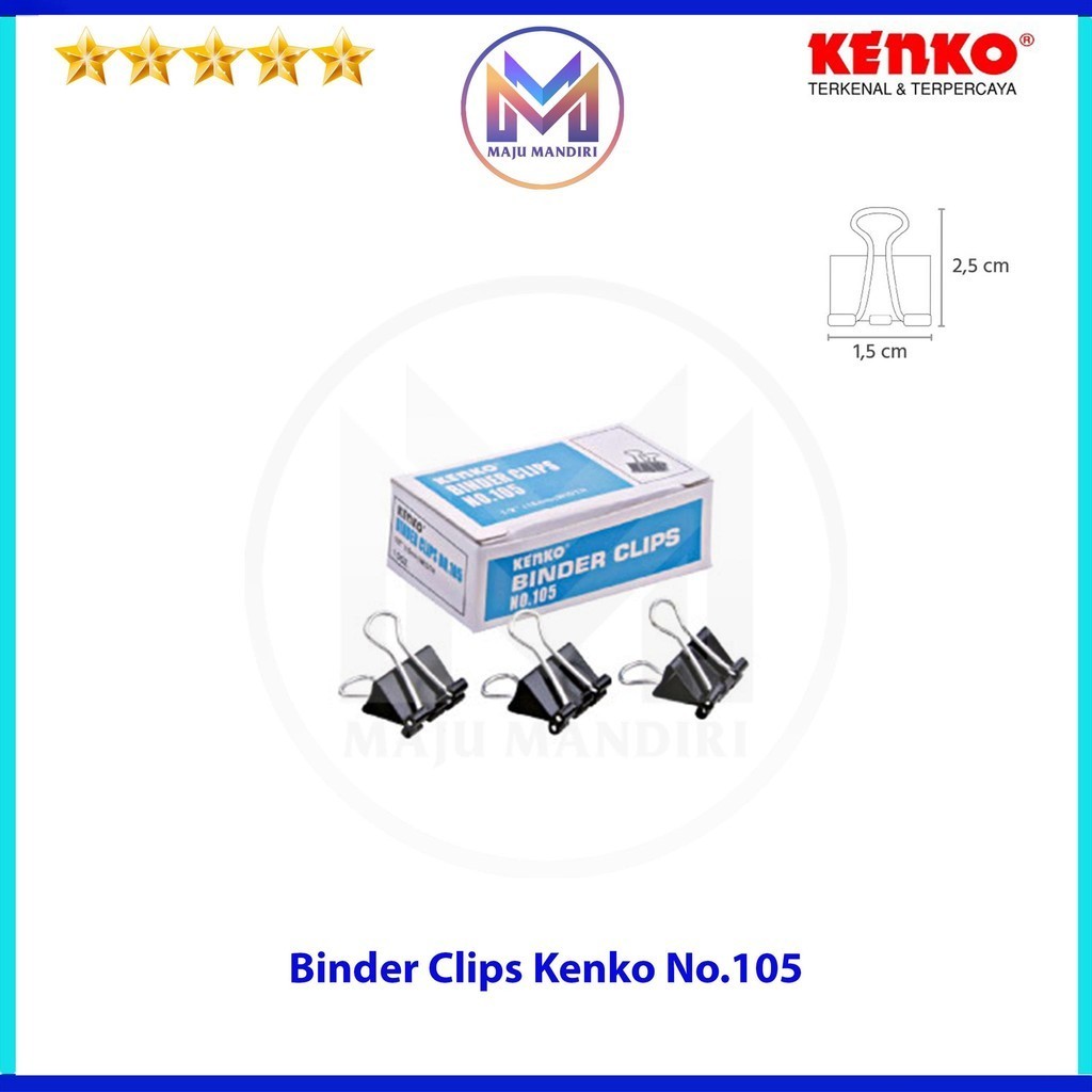 

Binder Clips Kenko No. 105 / Penjepit Kertas Hitam / Klip Kertas