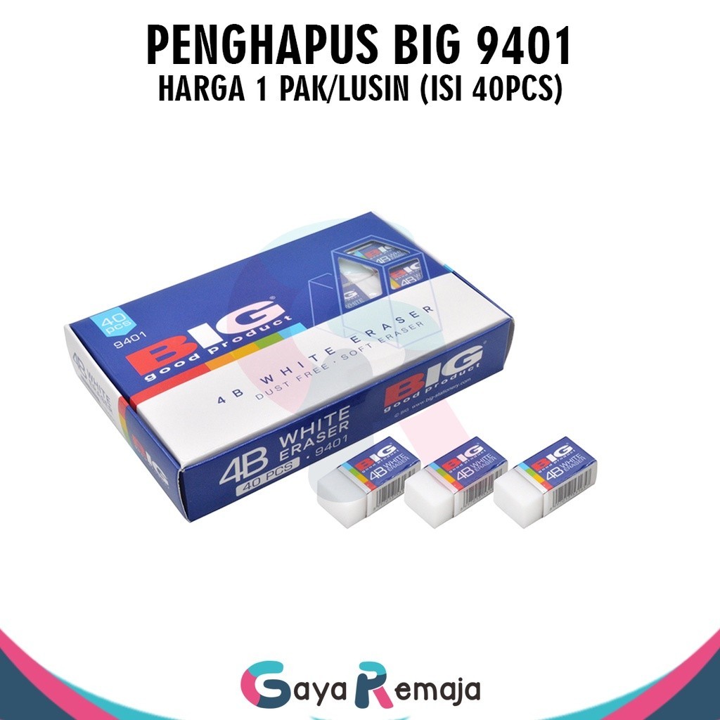 

Penghapus BIG 1 Pak Warna Hitam Putih / BIG 9241 / BIG 9401 / BIG 9242 / BIG 9402