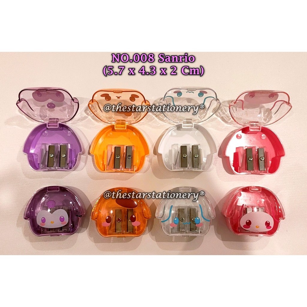 

(1 Biji) Rautan Sanrio No.008 2 Lubang 5.7 x 4.3 x 2 Cm / Serutan Pensil Sanrio 008 / Ongotan Pensil