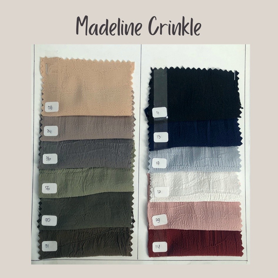 Buku Katalog Warna kain Madeline Crinkle Premium