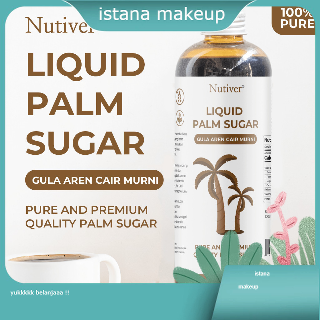 

NUTIVER | LIQUID PALM SUGAR 500ML | GULA AREN CAIR ORGANIK | LIQUID BROWN SUGAR ASLI | 100% GULA NIRA AREN | LIQUID PALM | TKS