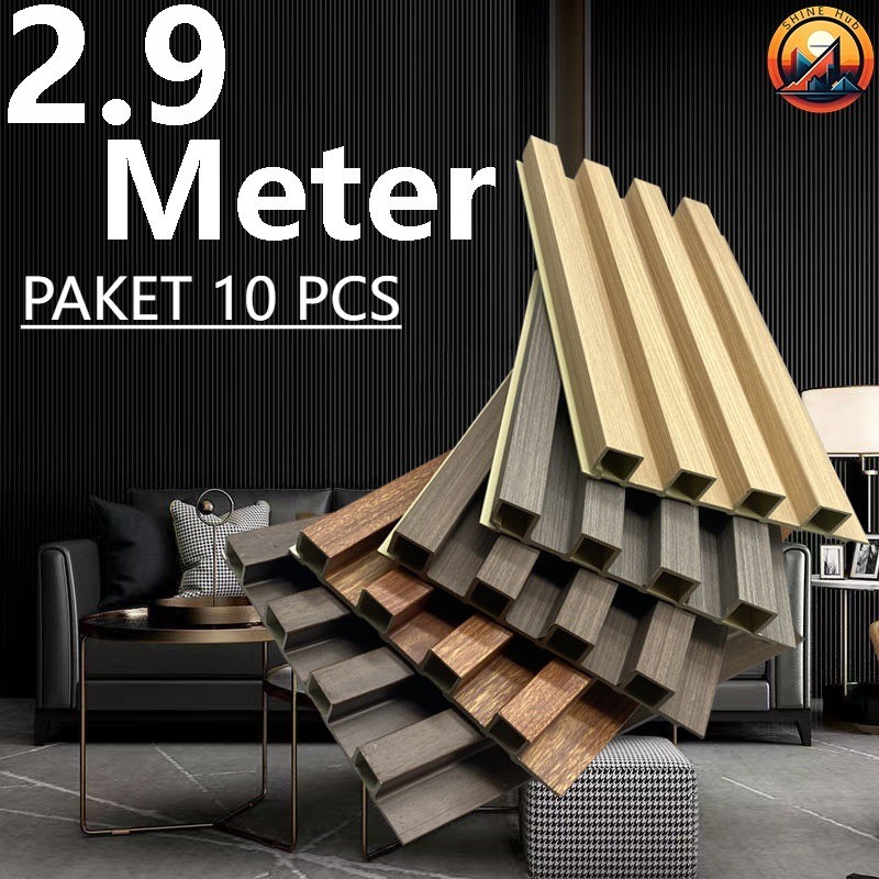[PAKET 10PCS] Wood Wall Panel Dekorasi Dinding 2.9Meter Anti Rayap Dan Anti Air WPC Aestetic