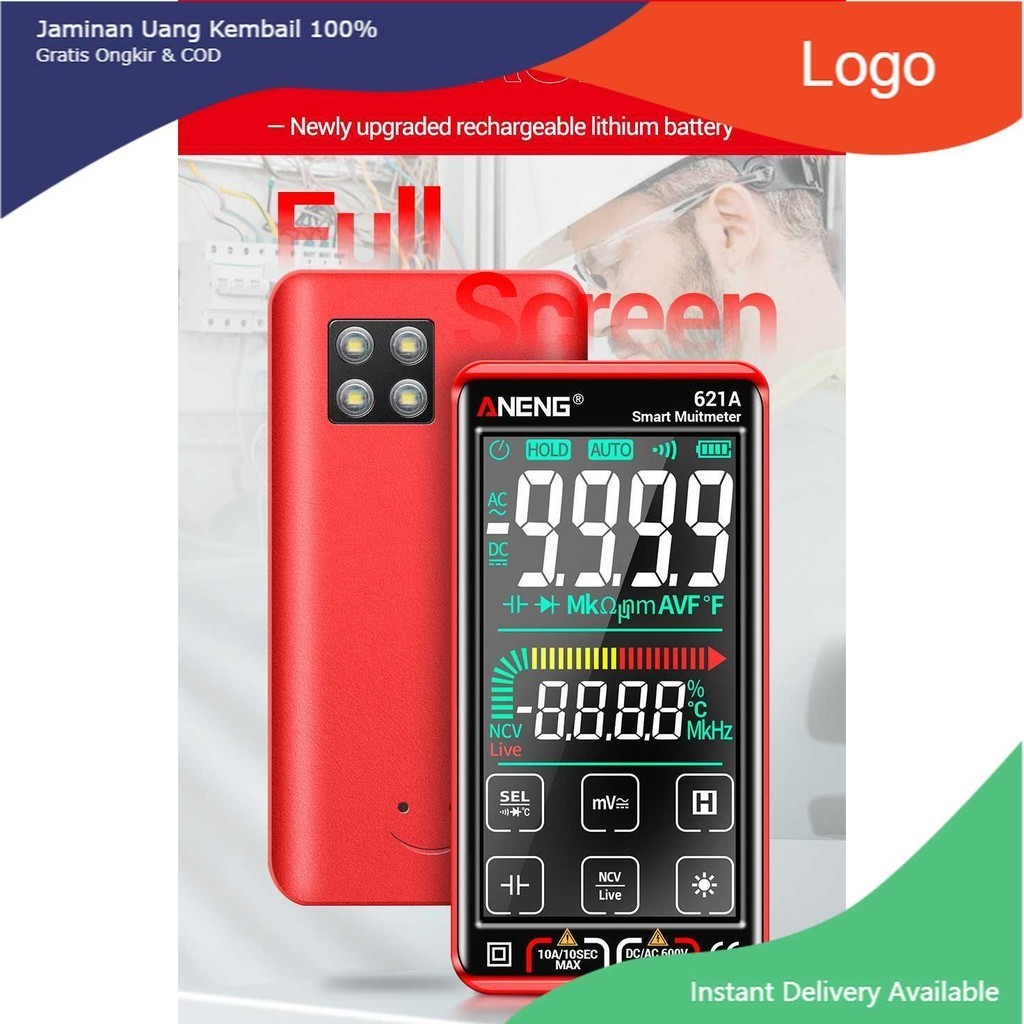ANENG Smart Digital Multimeter Tester Transistor Touch Screen - 621A