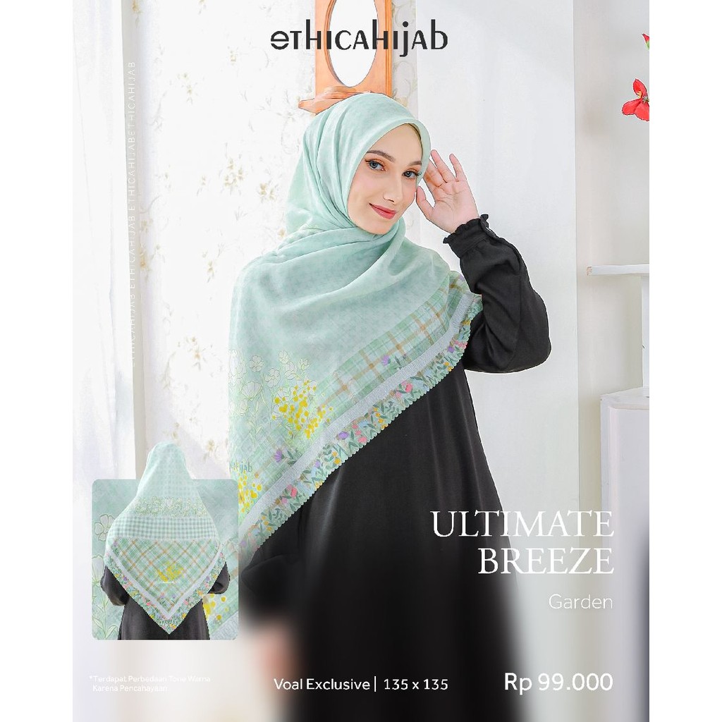 Hijab Ethica/Hijab Printing Hijab Voal Exclusive Ultimate Breeze Hijab Segi Empat By Ethica Hijab Mo