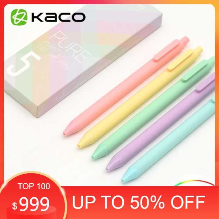 

Kaco PURE Macaron Gel Pen Pena Pulpen 0.5mm 5 PCS Colorful - K1015