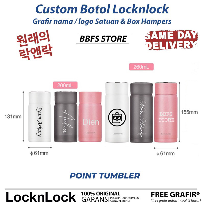 Lock n Lock Exclusive Point Screw Tumbler 200ml 260ml - LHC4241 LHC4242 Mini Tumbler termos LocknLoc