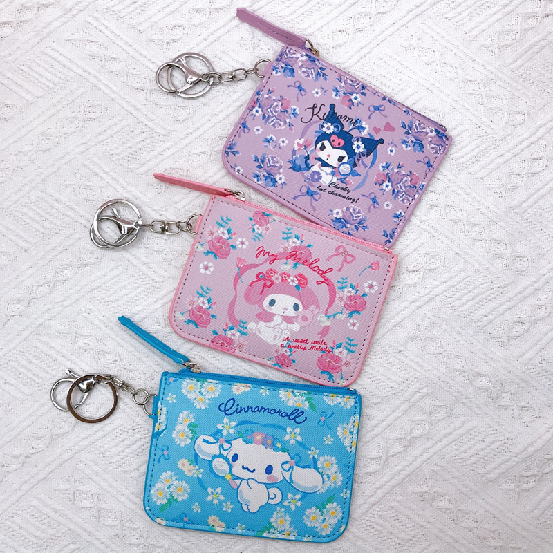 

Sanrio Bag Kuromi My Melody Cinnamoroll Anime Pu Card Holder Kawaii Children Toys Coin Purse Girls Cute Wallet Women Bags Gifts