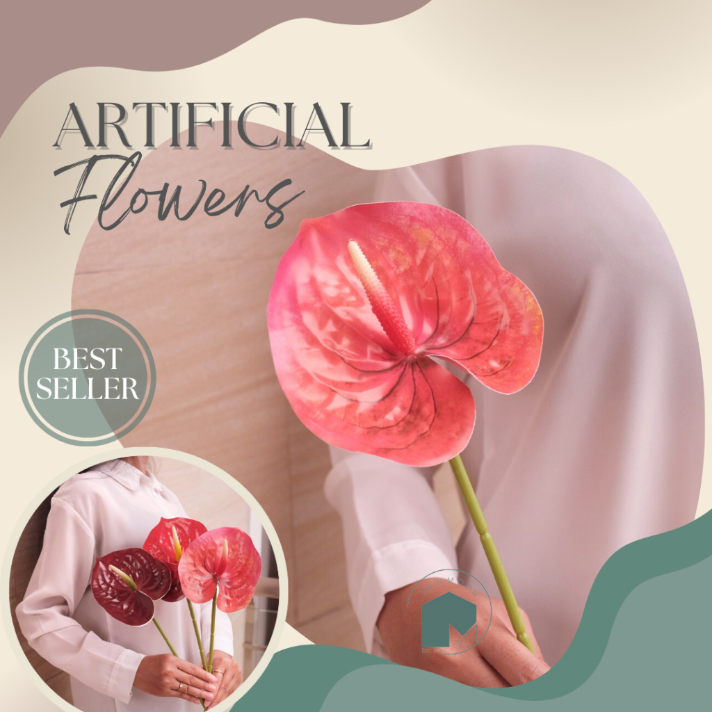 Bunga Artificial flower Kuping Gajah latex premium 11cm Jumbo dekorasi imitasi hiasan Bunga Lidah im