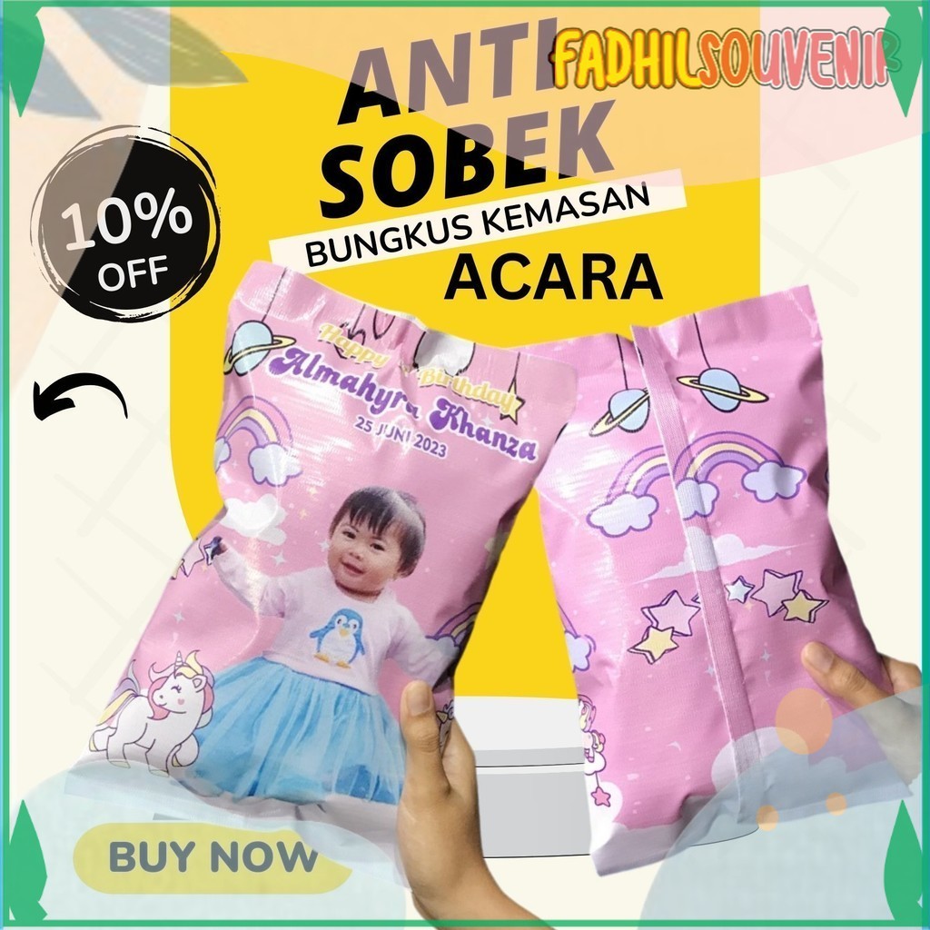 

Pouch Kemasan Snack Ulang tahun custom Souvenir Ultah