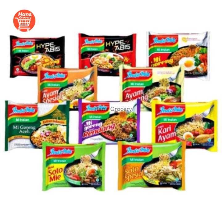 

Hans Indomie Mie Goreng & Mie Kuah Instan 85 gram