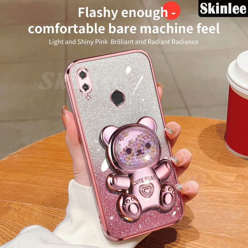 Casing Huawei Y9 Prime 2019 Y7 Prime 2019 Y6 2019 Pemegang corong glitter pasir hisap mutiara casing