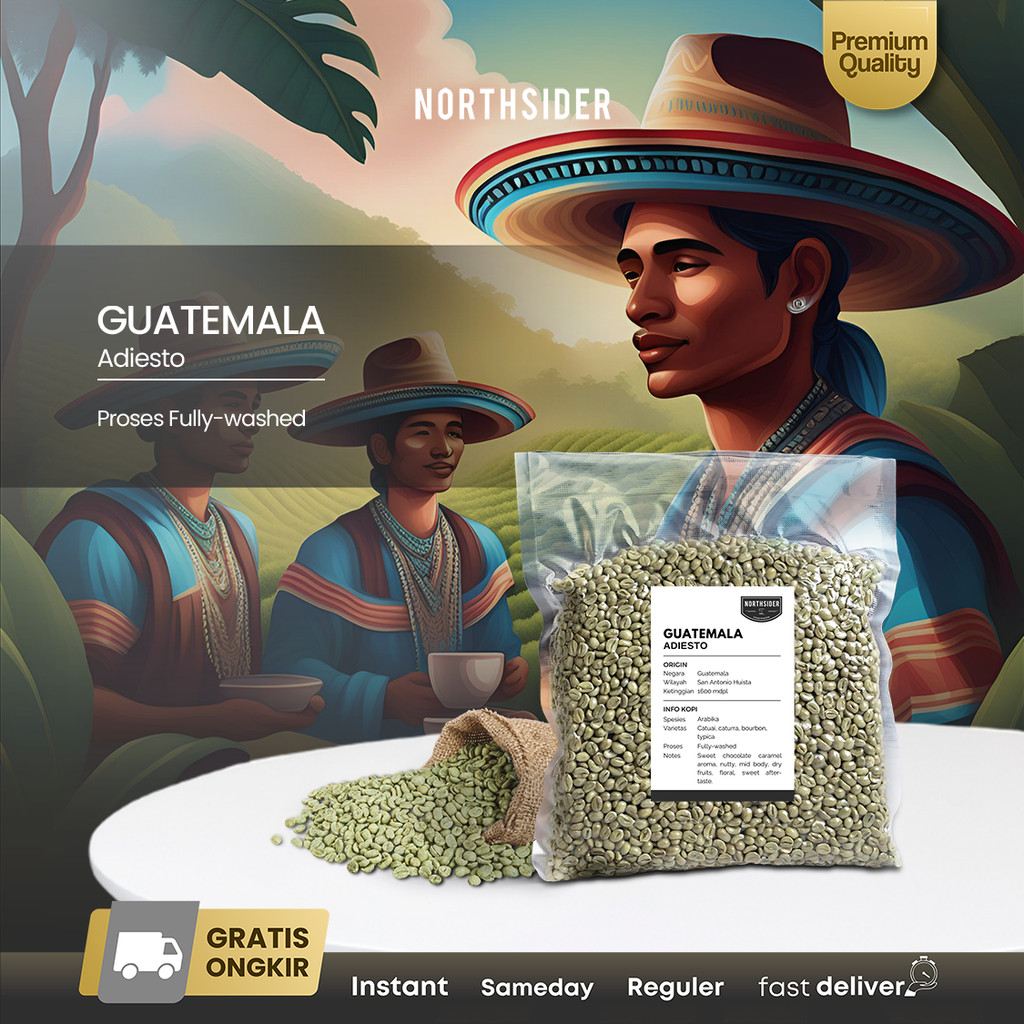 

Green bean Arabika Guatemala Adiesto Fully washed - Biji Kopi mentah