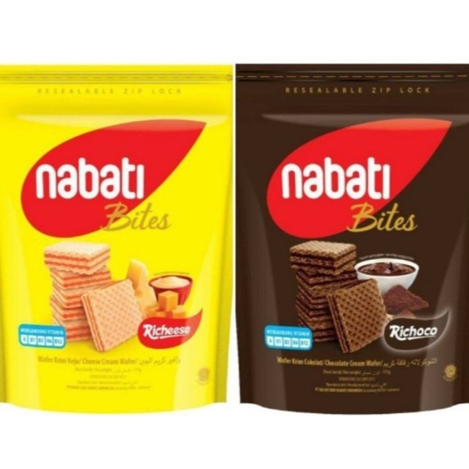 

Nabati Bites Wafer Richese Keju Richoco Coklat Pouch 115 Gram